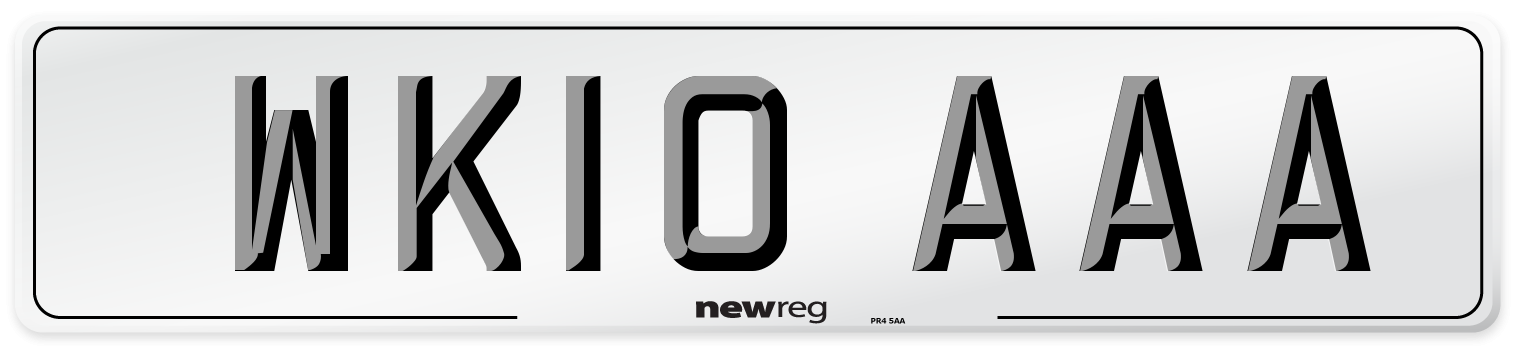 WK10 AAA Number Plate from New Reg